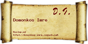 Domonkos Imre névjegykártya